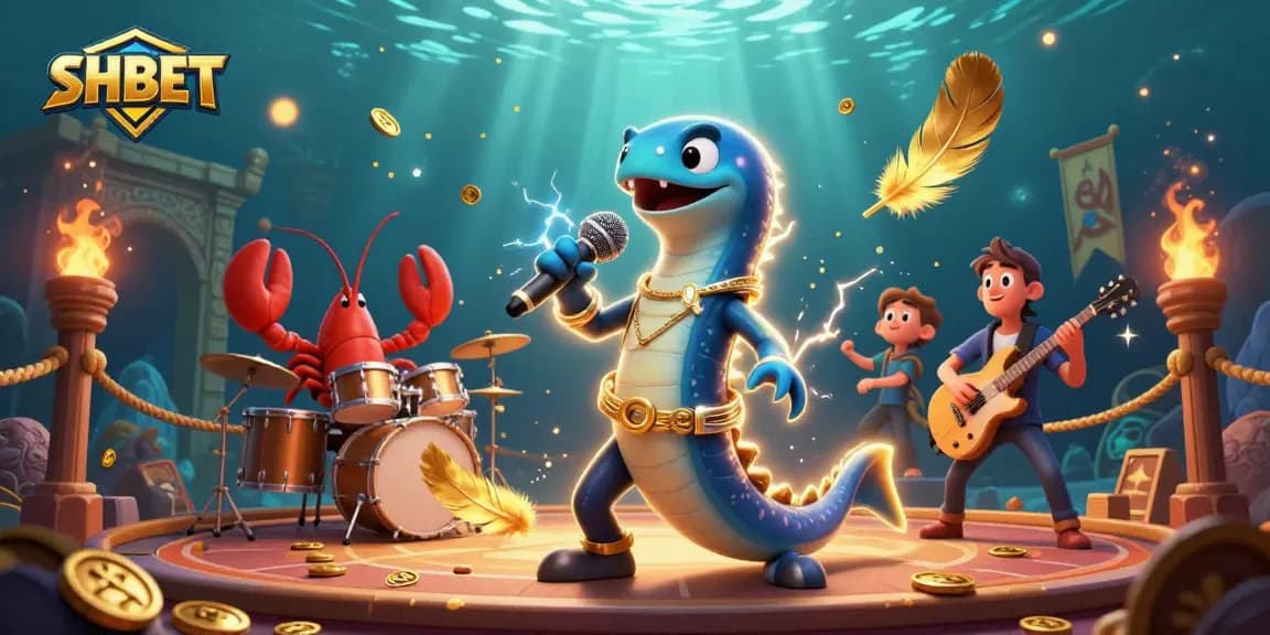 Experience thrilling underwater excitement at SHBET with an electric eel DJ performance amidst casino elements.