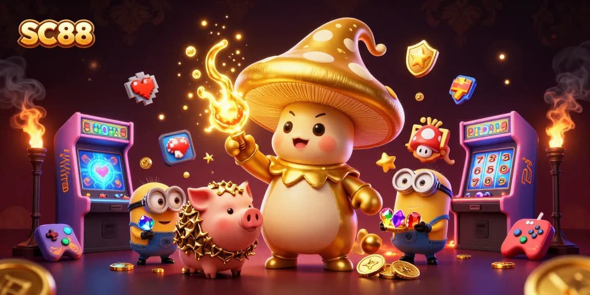Experience vibrant gaming action at SC88 with magical characters and dynamic casino elements.
