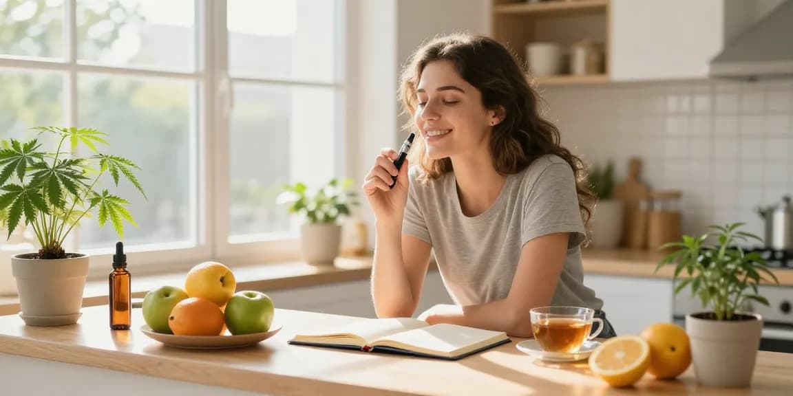 thc vape uk wellness moment with high-quality vape pen and fresh organic elements