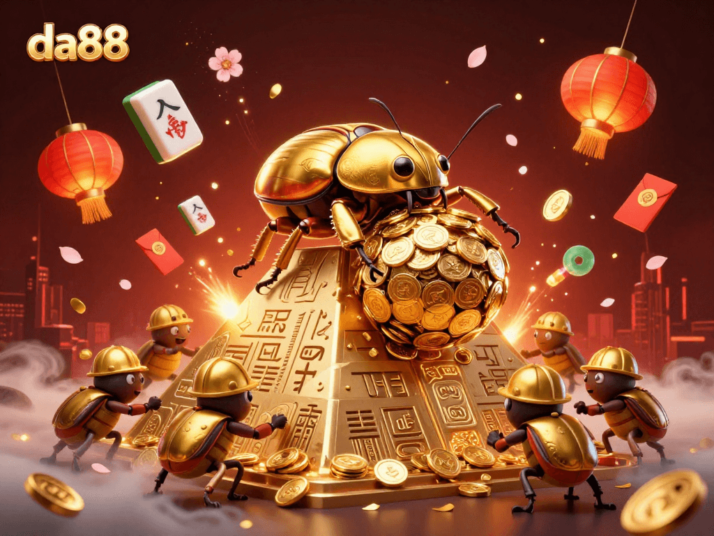 Experience the da88 excitement with our dynamic casino-themed 3D illustration showcasing vibrant elements.