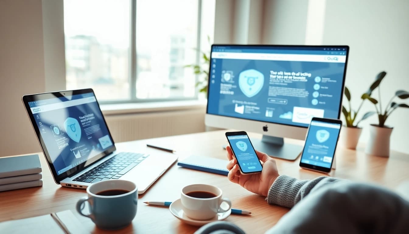 QuickQ官网：一个现代化工作区，展示在多设备上无缝使用 VPN 以实现终极在线隐私。