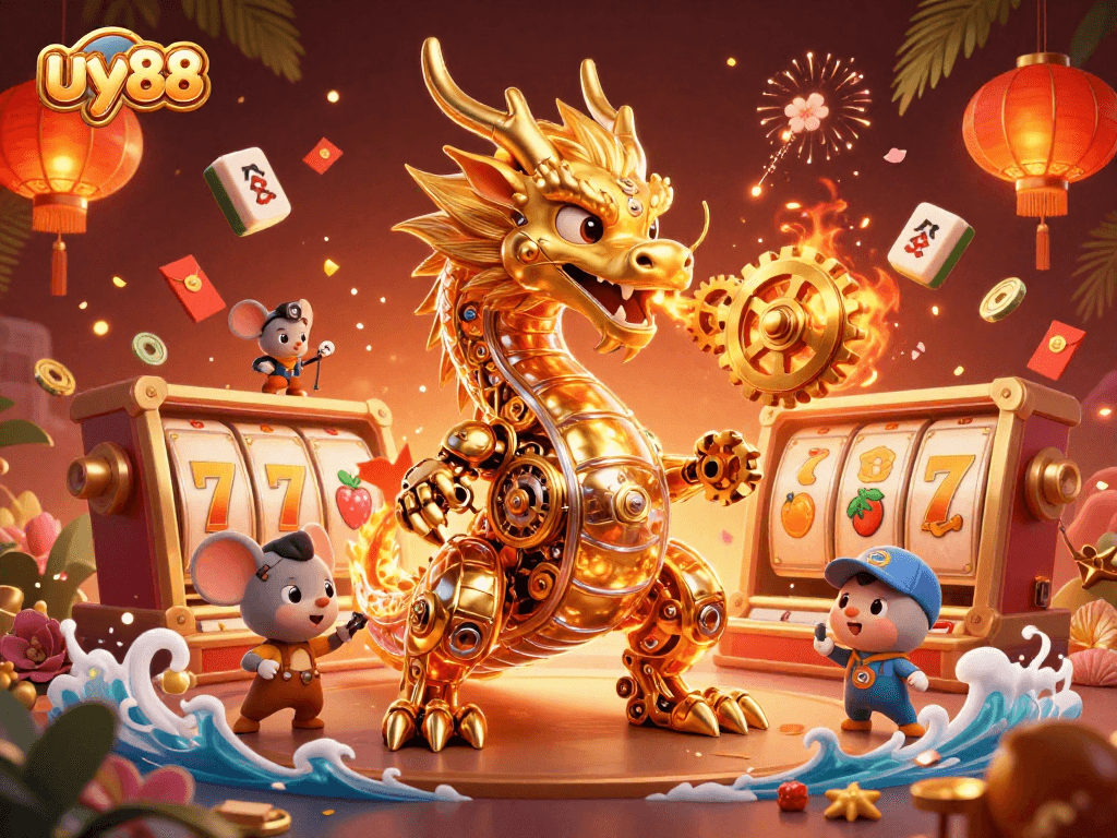 Spin the reels and win big at uy88 with our vibrant casino-themed illustration showcasing dynamic gaming elements.