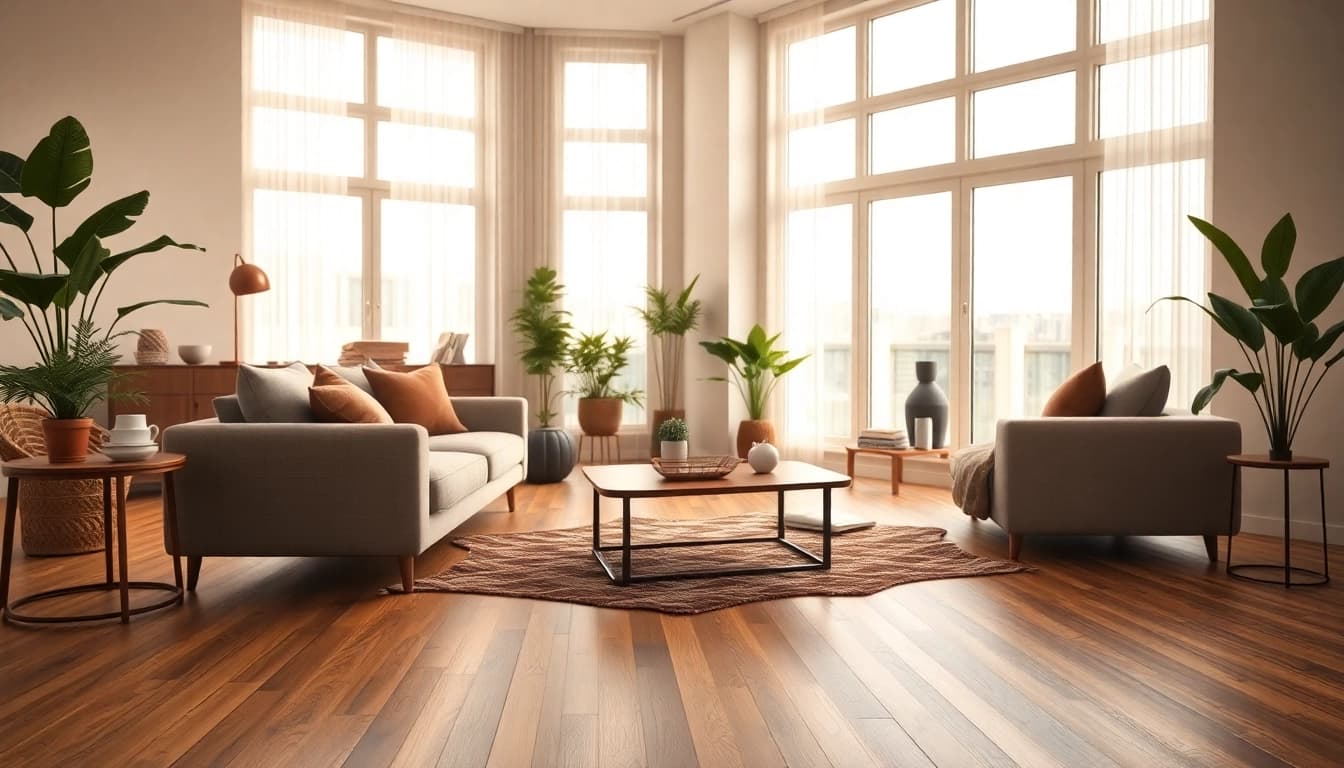 Discover beautiful lvp flooring near me in a stylish living room setting with modern decor.