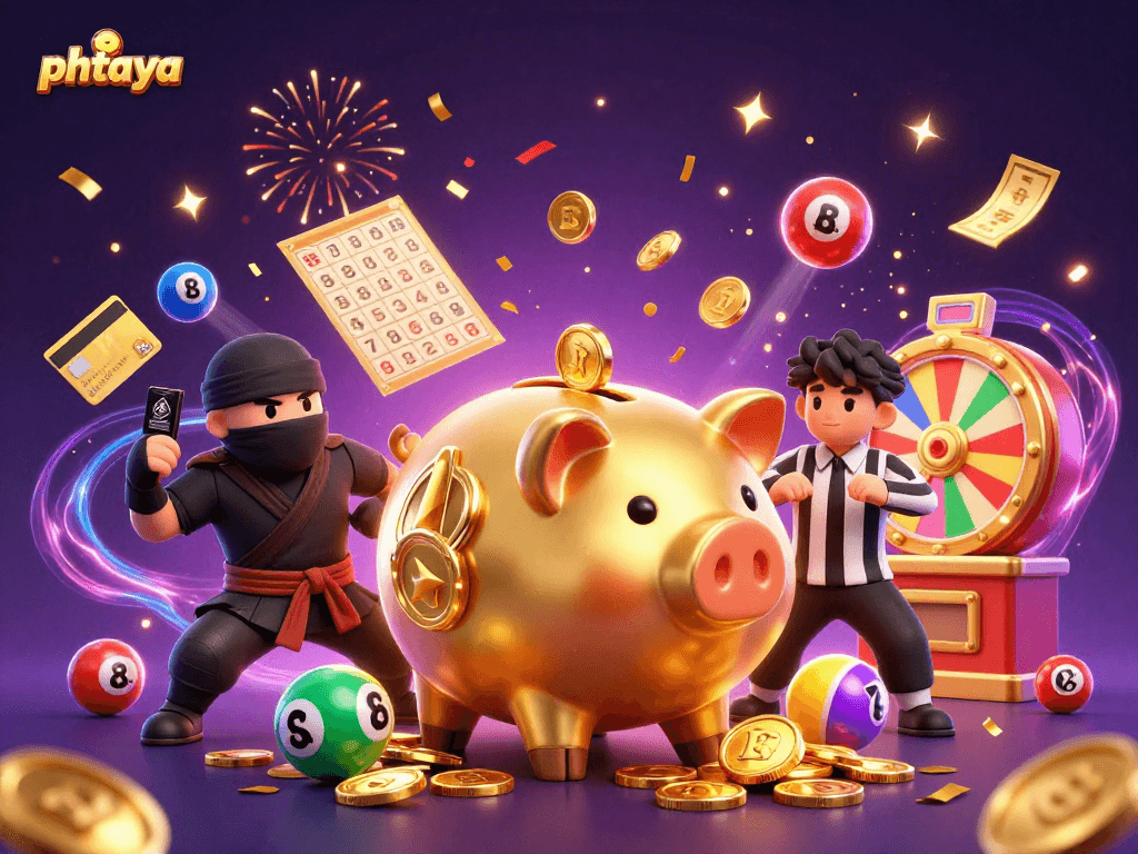 Phtaya invites players to enjoy vibrant lottery and gaming festivities with dynamic characters and energetic visuals.