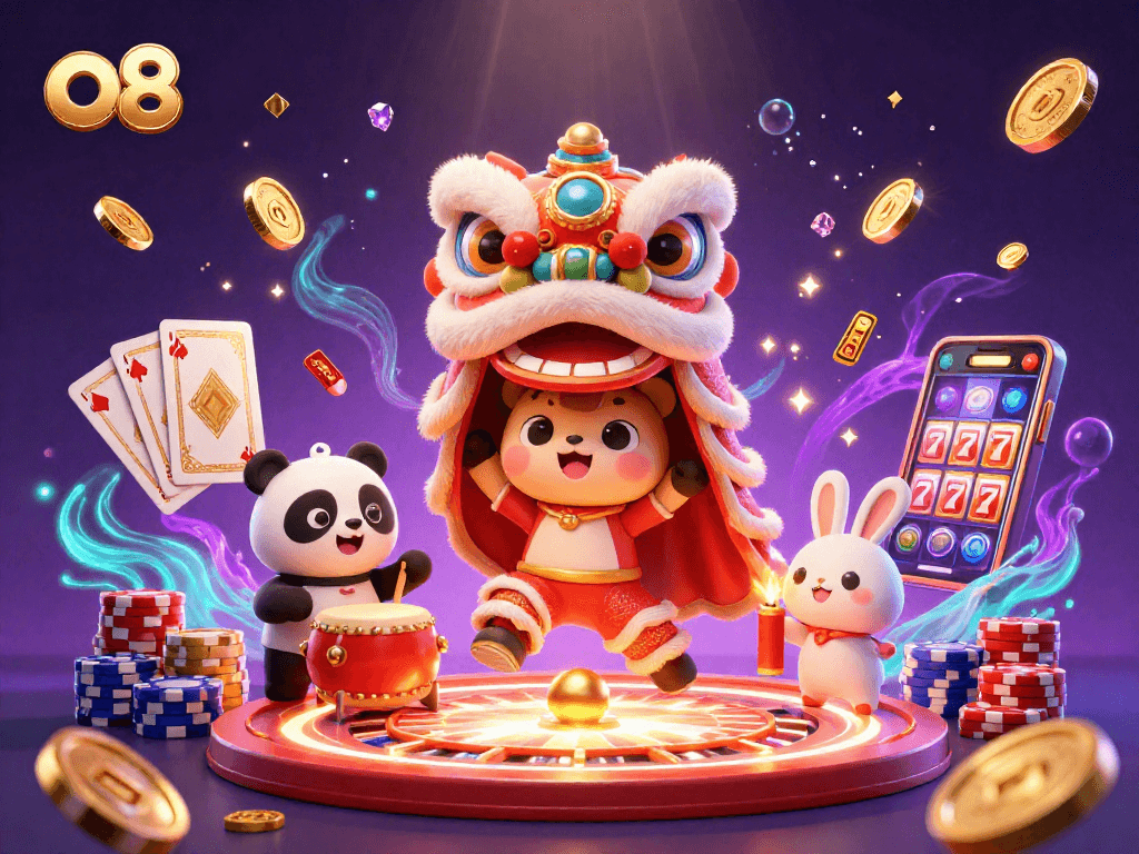 Engage in dynamic gameplay with o8, featuring a vibrant Chinese New Year theme and exciting casino elements.