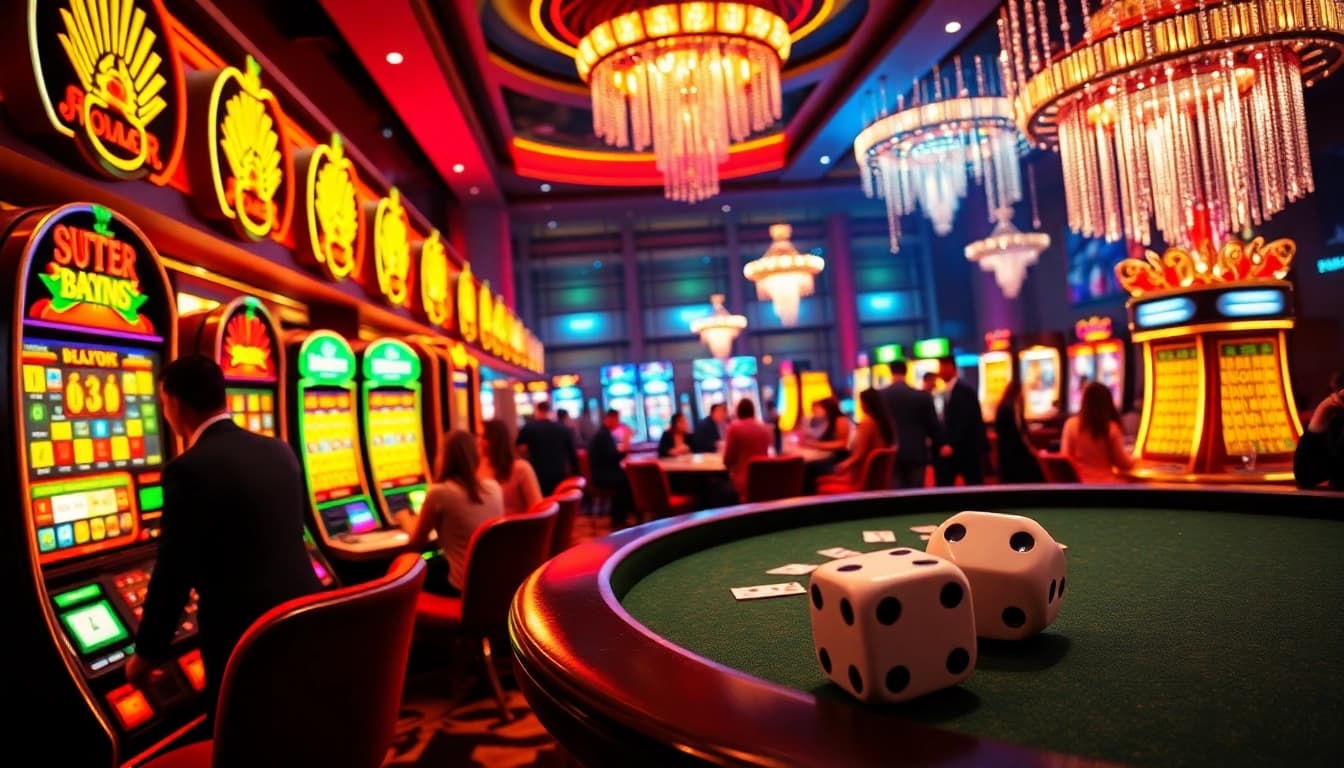 Experience the thrilling energy of a casino night at https://rr888.video/ with players enjoying vibrant games and dazzling lights.