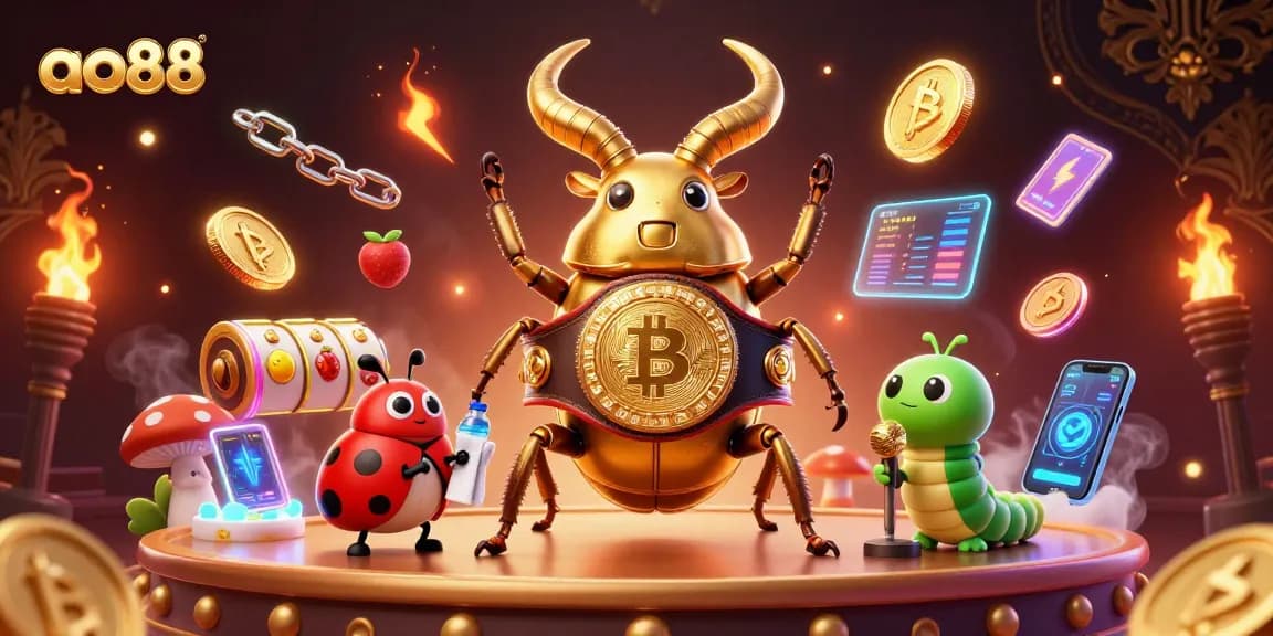 Engage in thrilling betting with ao88, featuring dynamic gaming elements in a vibrant scene.