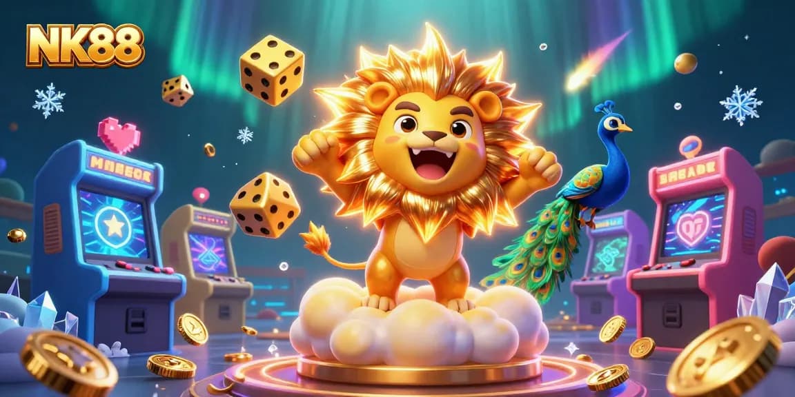 Experience thrilling wins at NK88's rich casino scene with captivating characters and vibrant game elements.