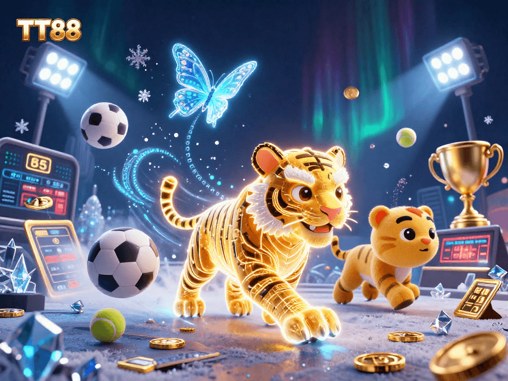 Experience thrilling moments at TT88 where neon tigers roam a vibrant digital casino.