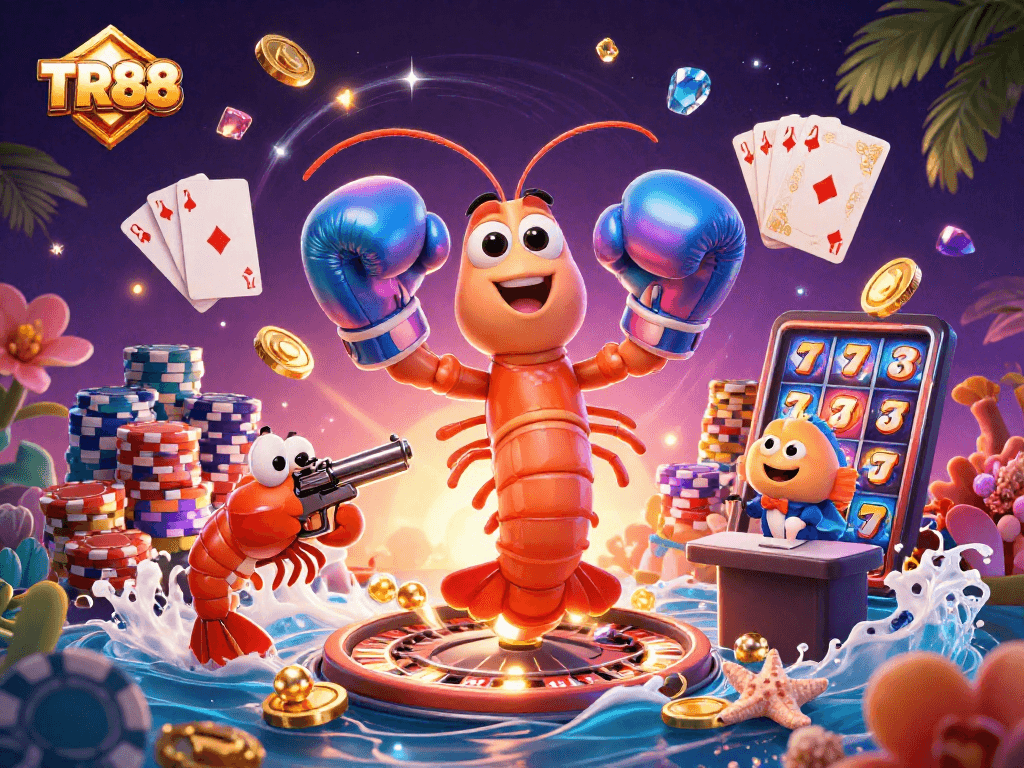 Experience thrilling moments with TR88 in this vibrant arcade full of casino action and adventure.
