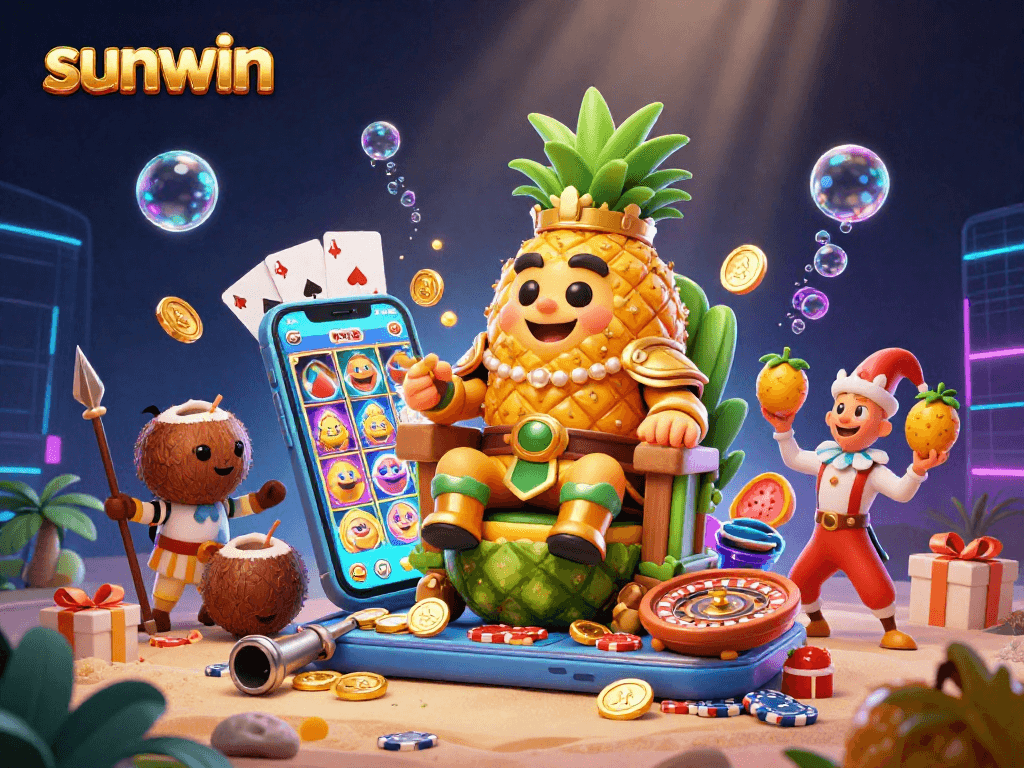 Experience thrilling wins at sunwin's vibrant virtual casino featuring the golden pineapple king.