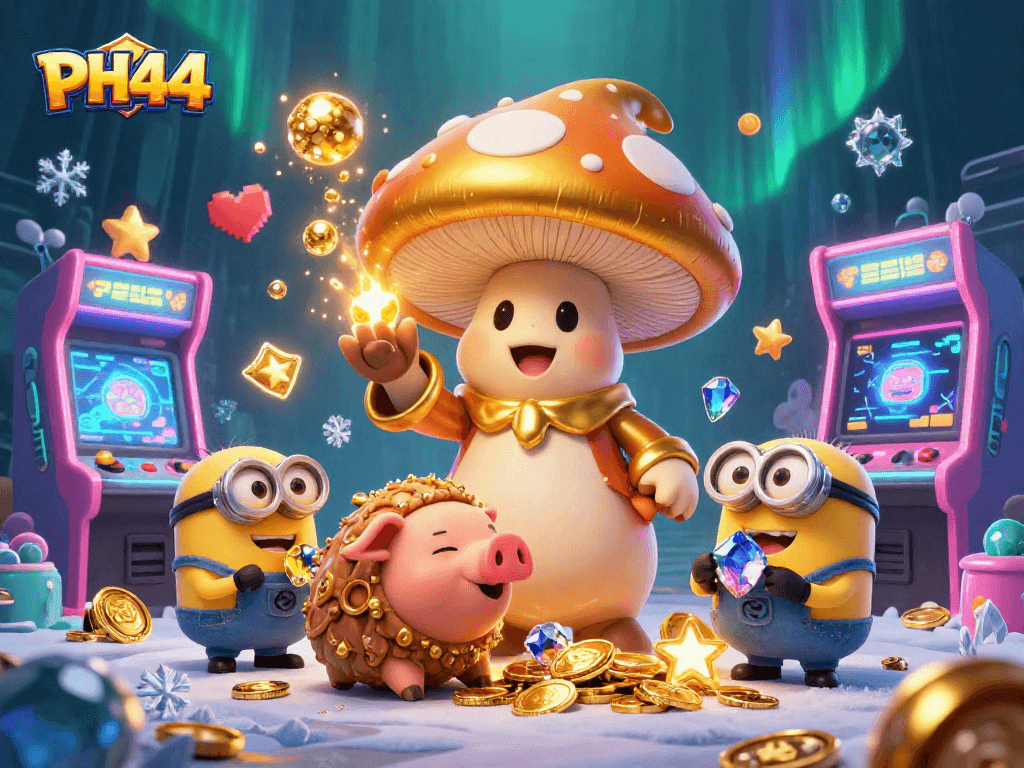 Experience thrilling gameplay at PH44 with a magical scene of gaming excitement and treasure hunting.