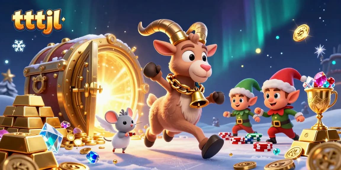 Experience thrilling gameplay at tttjl with Krampus guarding treasures in a festive casino scene.