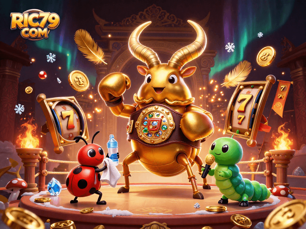 Experience the excitement of RIC79 COM with vibrant casino elements and characters in a dynamic scene.