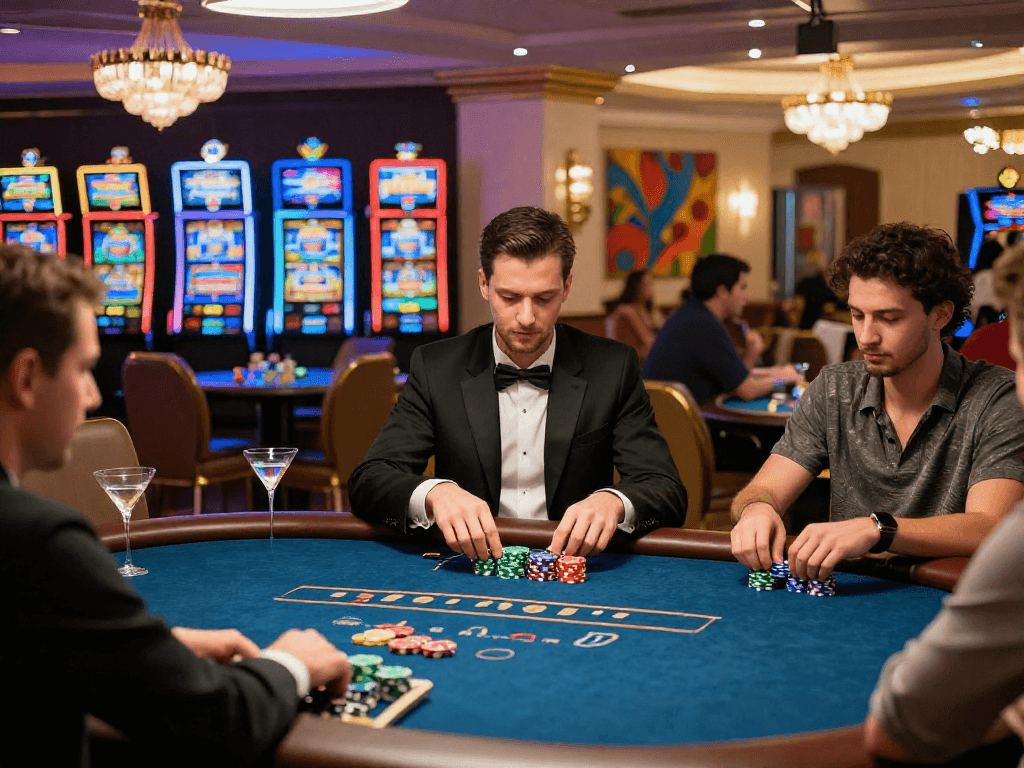 Experience the thrill of rokok88 high-stakes poker in a vibrant casino setting