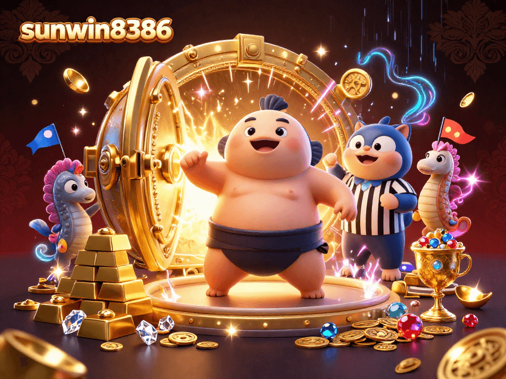 Win big at sunwin8386 with vibrant casino-themed underwater celebration.