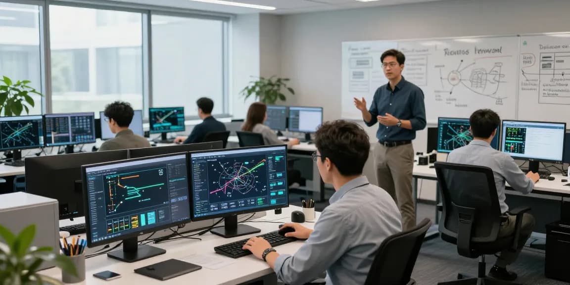 Telecommunications analysts monitoring network data during the o2 2g switch off.