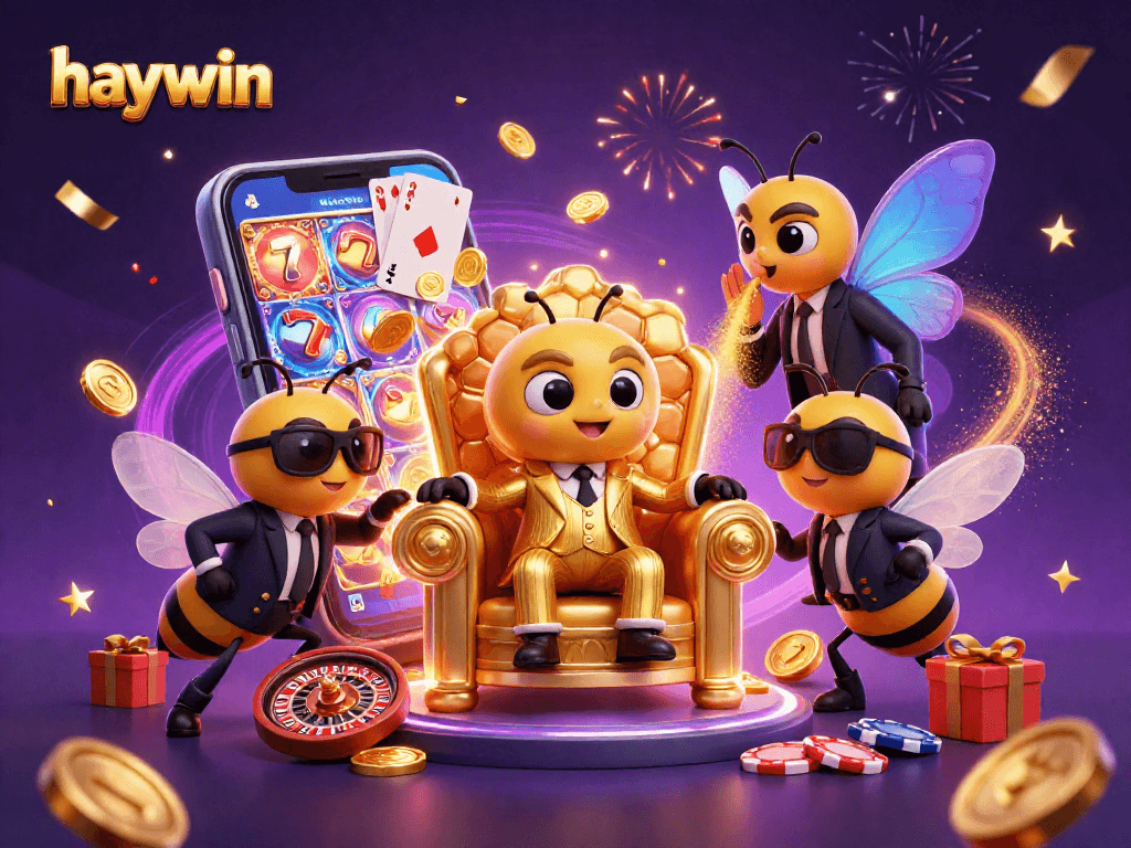 Join the excitement at haywin with 3D bumblebee mob boss and magical casino elements in a vibrant celebration.