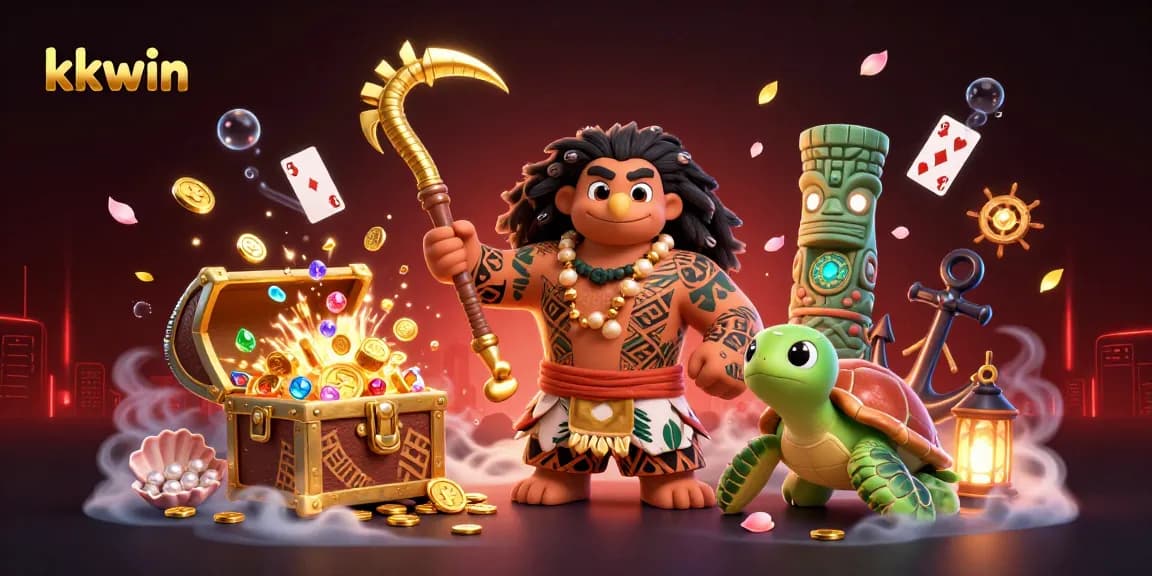 Experience thrilling gameplay at kkwin with vibrant creatures and casino elements in a dynamic 3D scene.