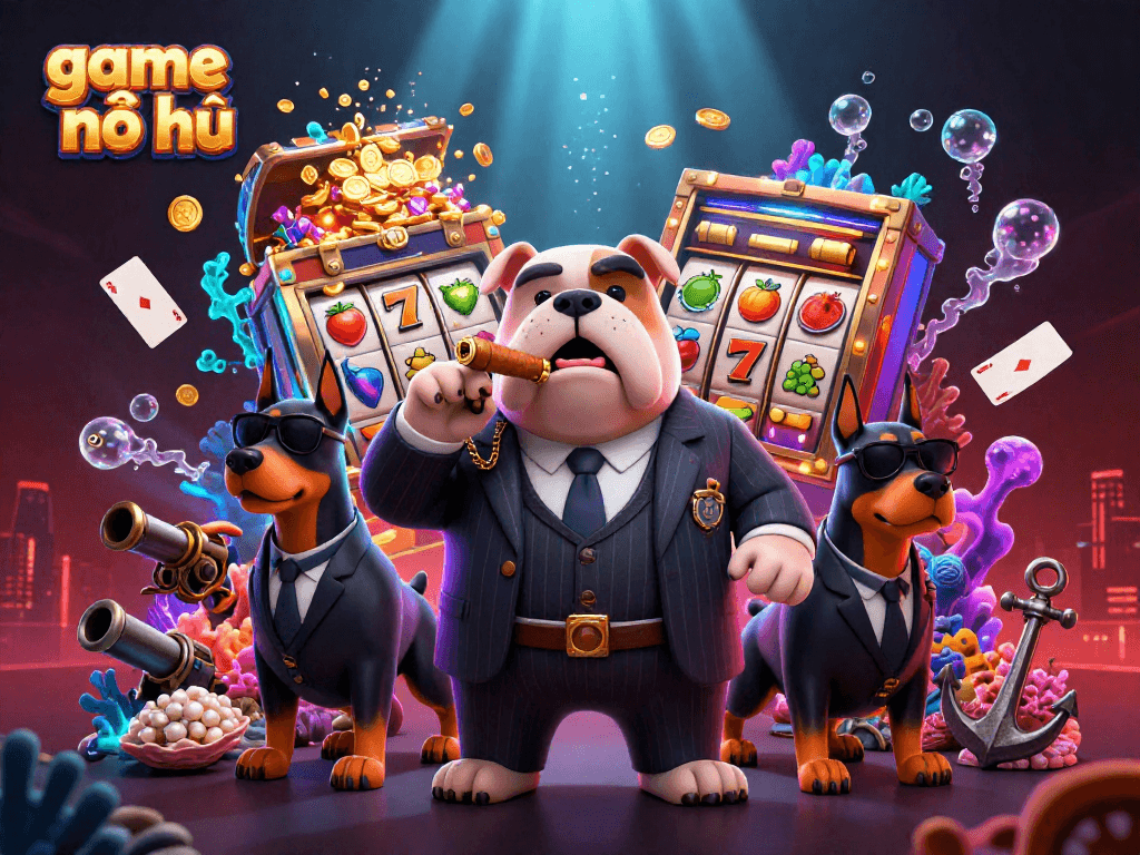 Experience the thrill of game nổ hũ jackpot action with vibrant symbols and dynamic casino elements.