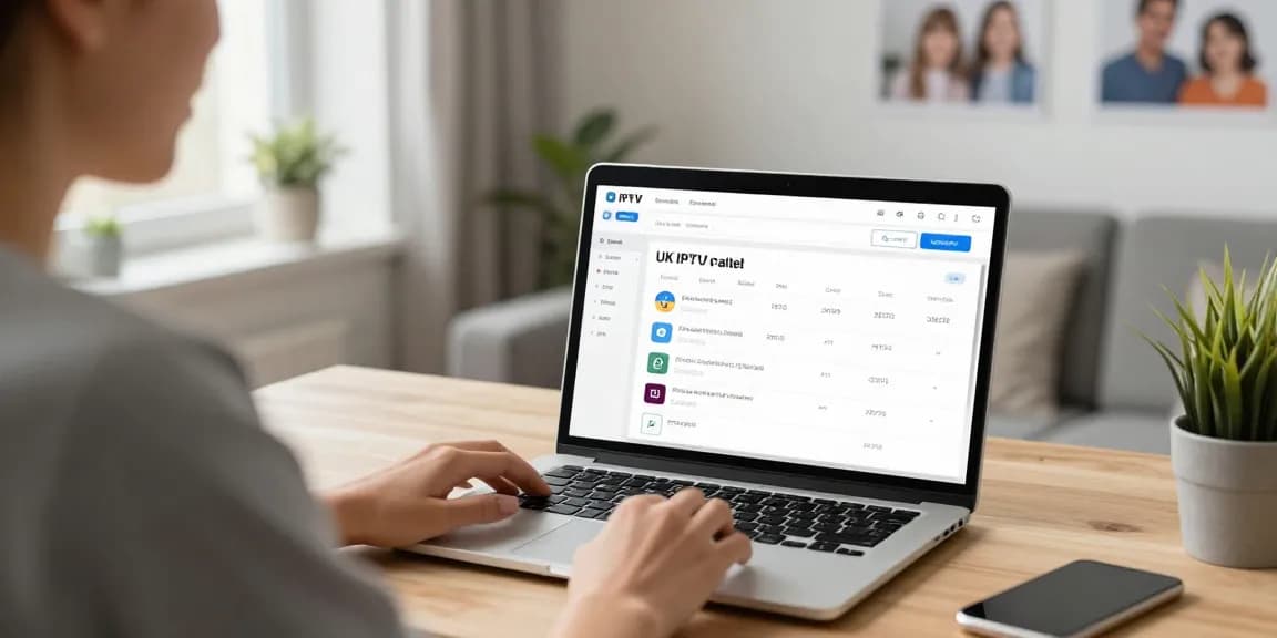 UK IPTV Panel setup by a trusted provider in a professional home office environment, emphasizing community service and local expertise.