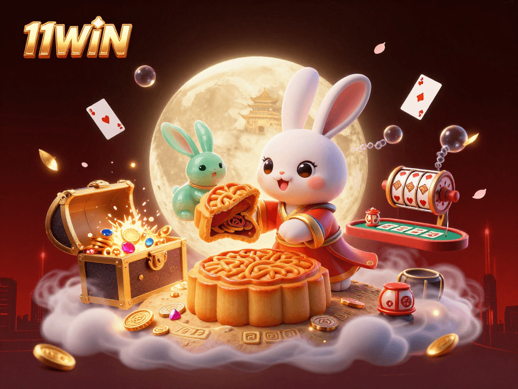 11WIN players engage with vibrant slot reels and poker tables while discovering treasures of chance.