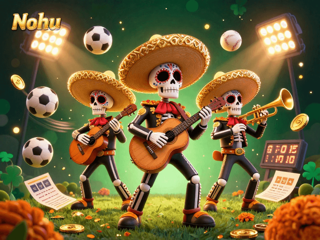 Nohu captivates with a vibrant mariachi band amidst sports elements for thrilling gameplay.