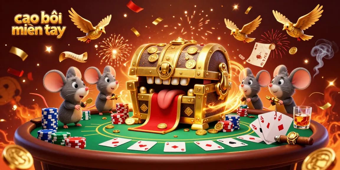 Engage in high-stakes gameplay with cao bồi miền tây amidst luxurious casinos and golden treasures.
