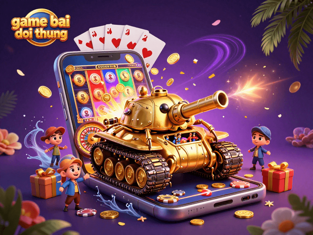Experience exciting game bai doi thuong with a vibrant 3D casino scene full of action.