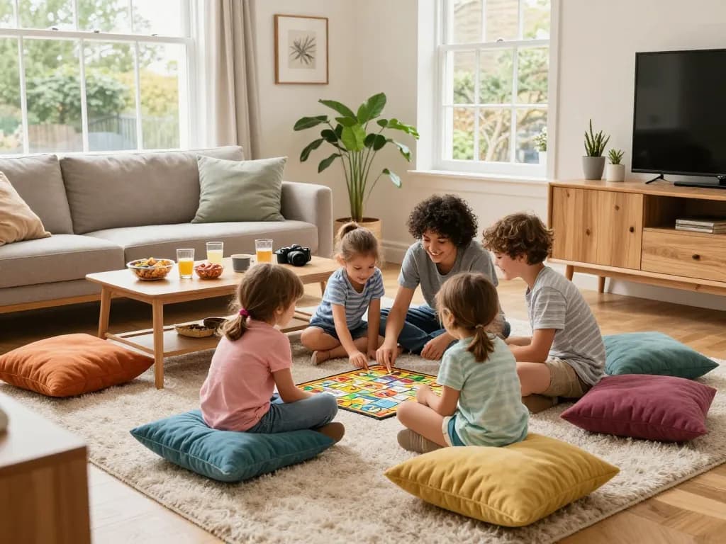 Family enjoying time on an affordable carpet in London, showcasing comfort and style in a cozy home.
