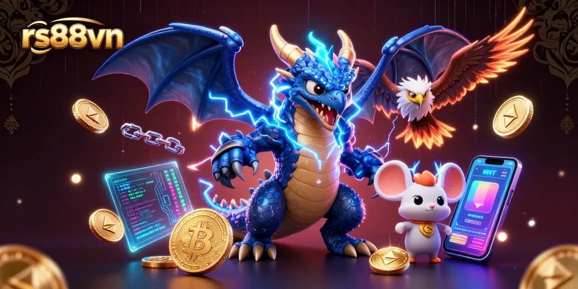 Experience the thrill of rs88vn with a vivid 3D illustration of casino action and dynamic characters.
