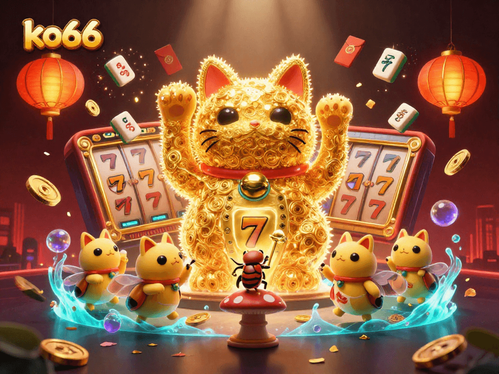 Experience the thrill of casino gaming with ko66's vibrant, dynamic illustration of luck and fortune.