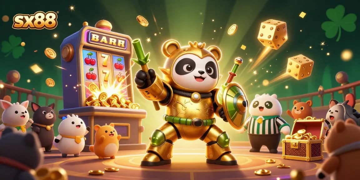 Spin the reels and win big with sx88 in a vibrant 3D casino scene featuring jackpots!