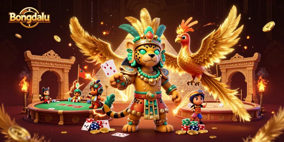 Bongdalu showcases Mayan-themed poker action with vibrant colors and intricate game elements.
