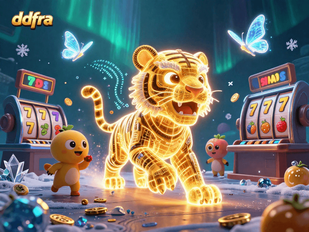 Engage in exhilarating gameplay at ddfra casinos with vibrant imagery of a digital casino landscape.