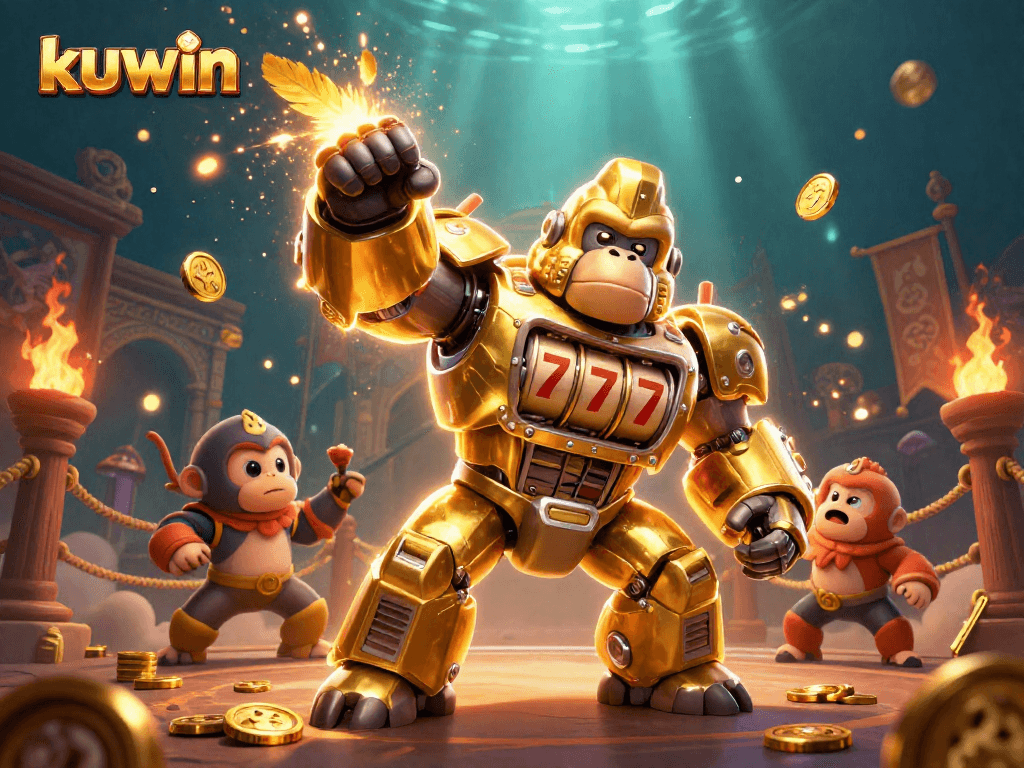 Experience the thrill of kuwin with a dynamic 3D gambling scene full of excitement and energy.