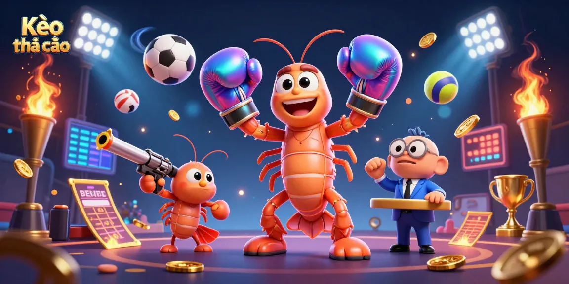 Kèo nhà cái betting scene showcasing vibrant 3D characters and dynamic sports elements in action