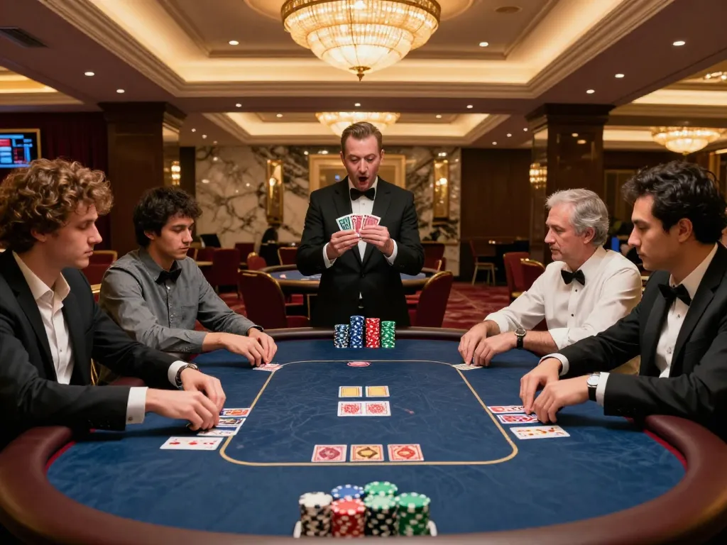 Players strategizing during a lively poker game at XI88 casino with colorful chips and intense focus
