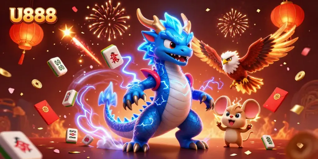 Experience thrilling action with U888's dynamic casino elements and vibrant creatures.