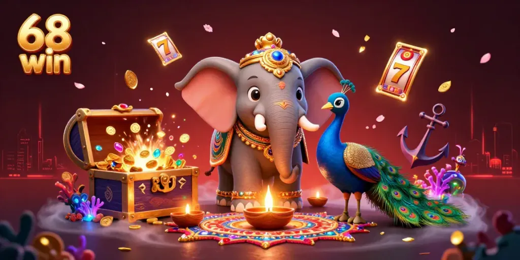 Experience the vibrant excitement of 68 win with a Diwali-themed casino adventure featuring gold and gems.