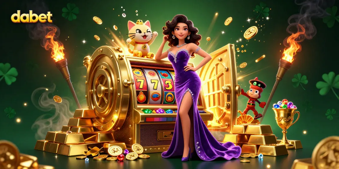 Dabet transforms your game night with vibrant slots, jackpots, and fortune cats in a lively casino scene.