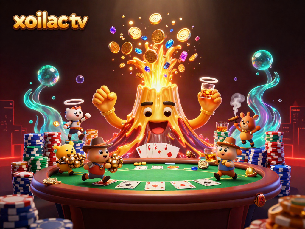 Unleash winning strategies with xoilac tv in a vibrant casino scene illustrating triumph and excitement.