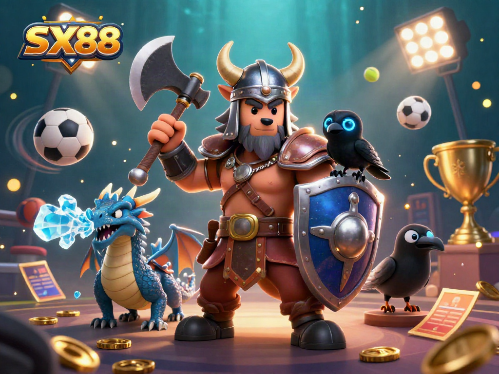 Engage with SX88 and boost your gaming skills through dynamic illustrations of sports and casino action.