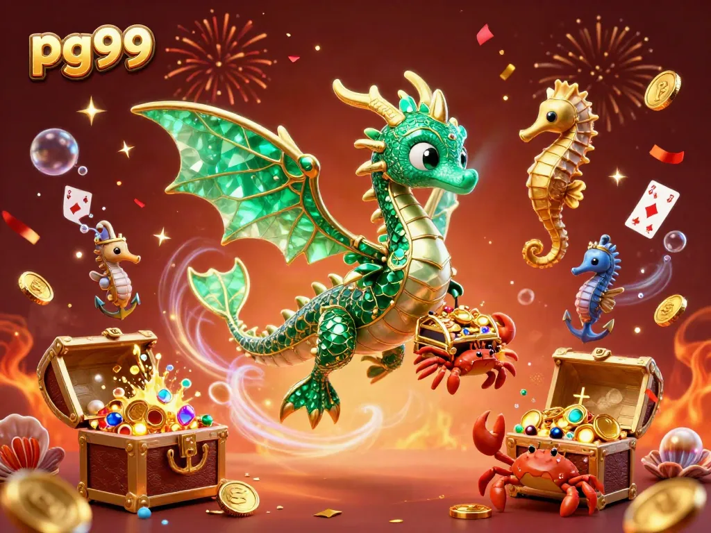 Experience immersive gameplay with pg99's vibrant underwater scene featuring a treasure chest and more.