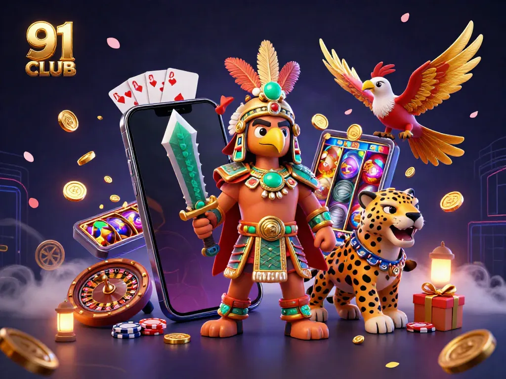 Engage with thrilling slot games at 91 CLUB featuring mythical warriors and exciting casino elements.