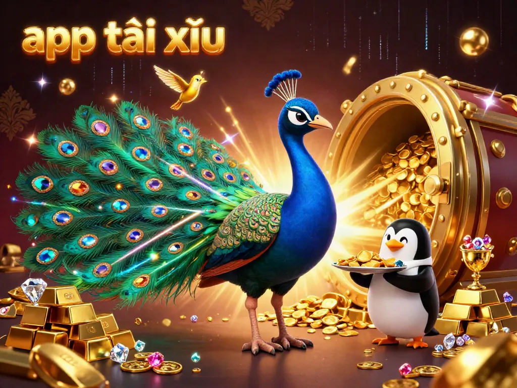 Engage in exciting gameplay with app tài xỉu in a vibrant casino-themed illustration.