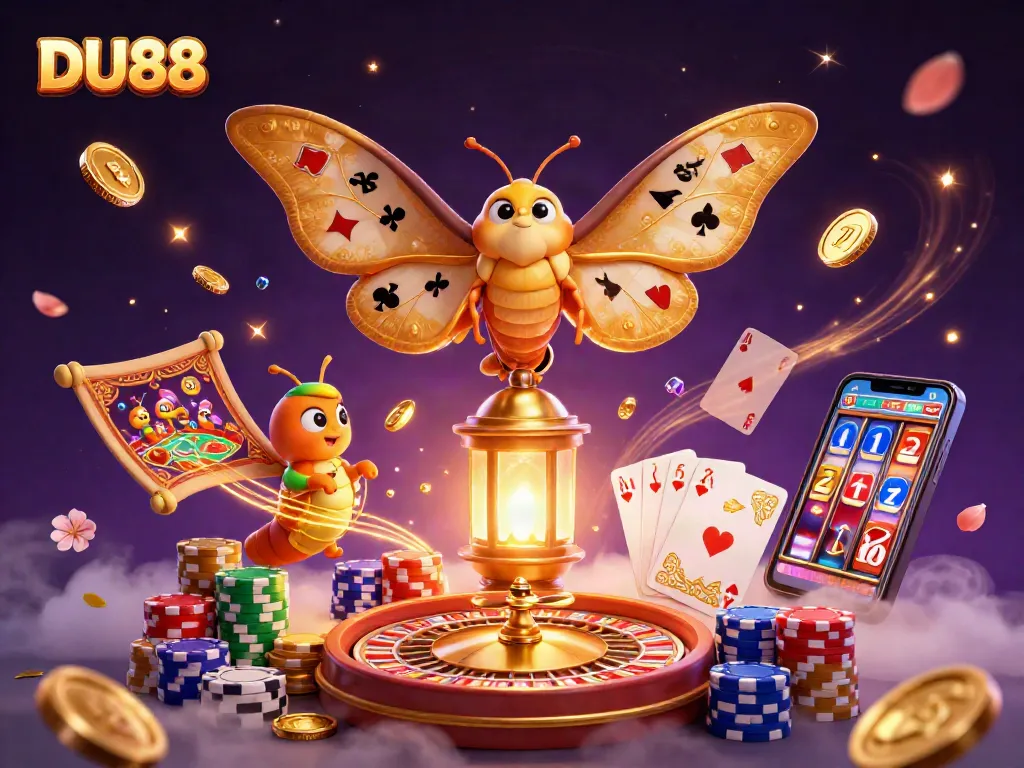 Spin the DU88 roulette with vibrant casino elements showcasing luxury and excitement.