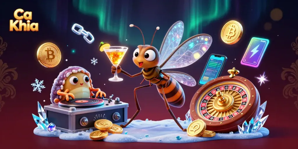 Experience the thrill of Ca Khia at this vibrant casino scene with unique cartoon characters.