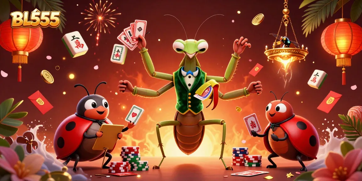 Experience the excitement of BL555 with a vibrant 3D casino scene showcasing gaming elements and rich visuals.