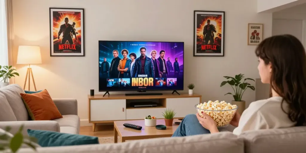 Enjoy Streaming Netflix Gratis in a cozy living room setup with engaging shows.
